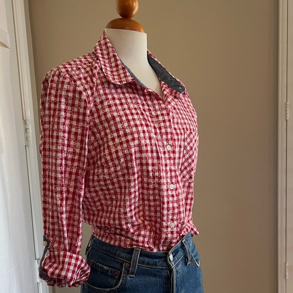 Tommy Hilfiger 100% Cotton Gingham Roll Tab Shirt - Picture 4 of 7